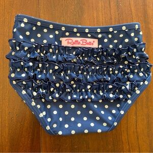 Ruffle Butts Navy Polka Dot Ruffle Swim Bottoms size 3T